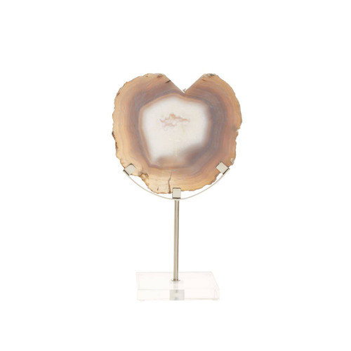 Bowerbird White & Silver Agate Sculpture